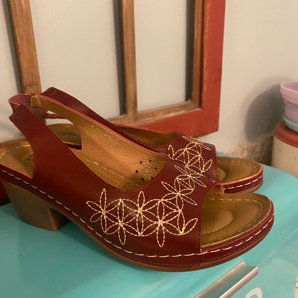 Burgundy Sandals